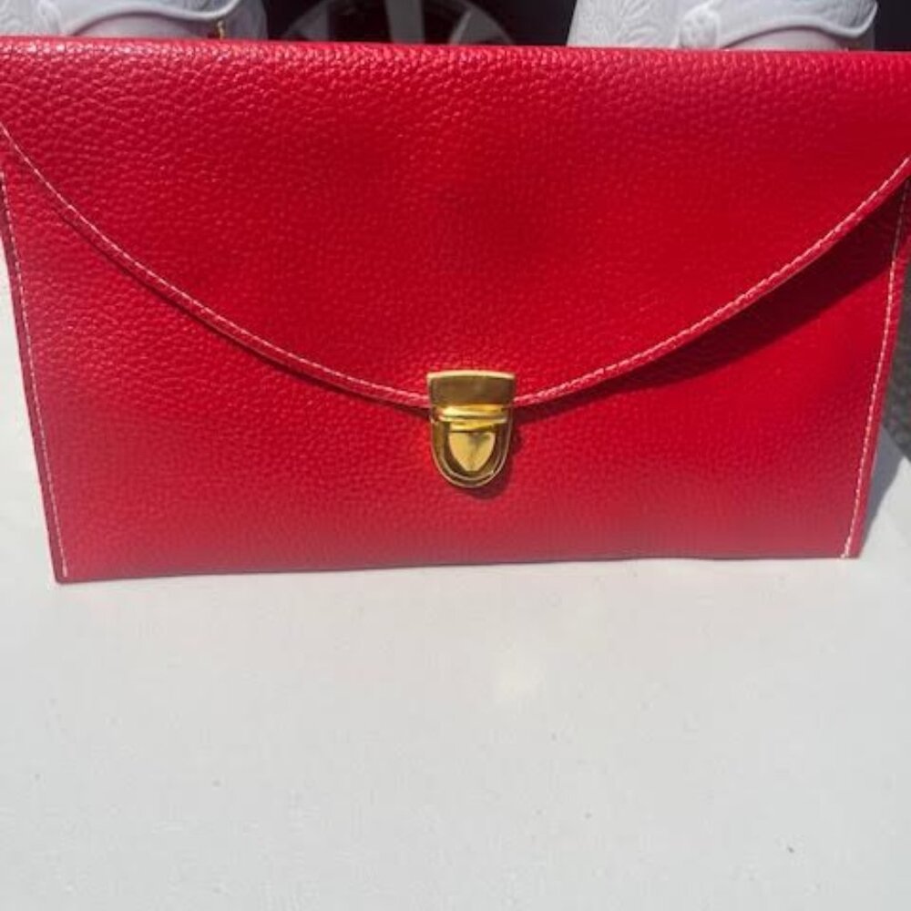 Red Leather Clutch